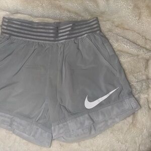 Nike Women's Athletic Shorts in Gray with White Logo